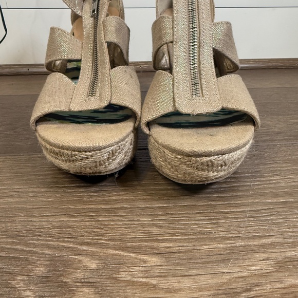 SM Steve Madden Women's Wedge Espadrille Open Toe Zip Front Sandal, Size 10 - Picture 3 of 11